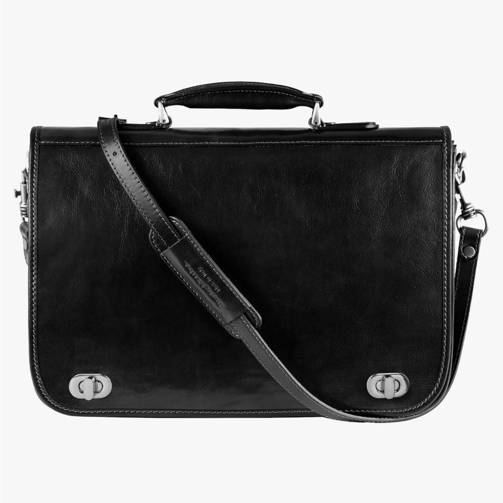 Time Resistance 100% Leather Briefcase